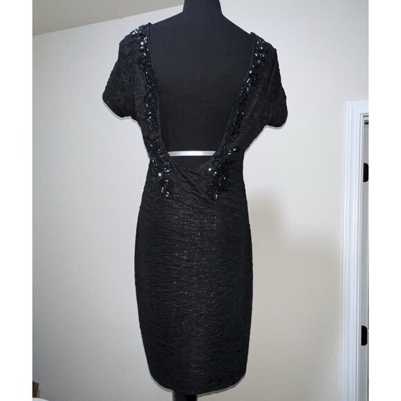 FREE PEOPLE Black Sparkle Sewn Beaded Lined Party Dress Going Out Scoop Back L - Picture 3 of 16